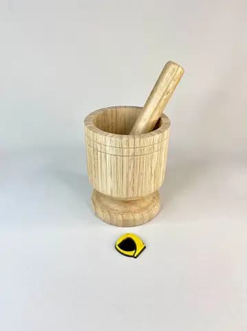 هاون پایه دار بامبو ابعاد 16×13 سانیتمتر