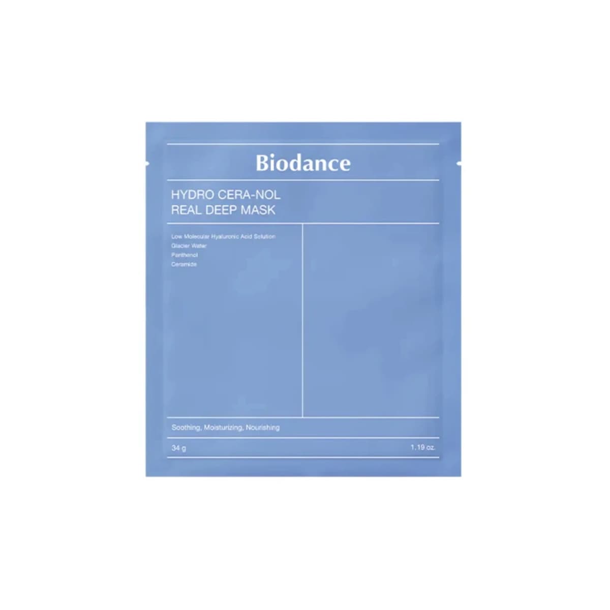 ماسک ورقی آبرسان بایودنس وزن 34 گرم biodance Hydro cera-nol real deep mask — تصویر ۲