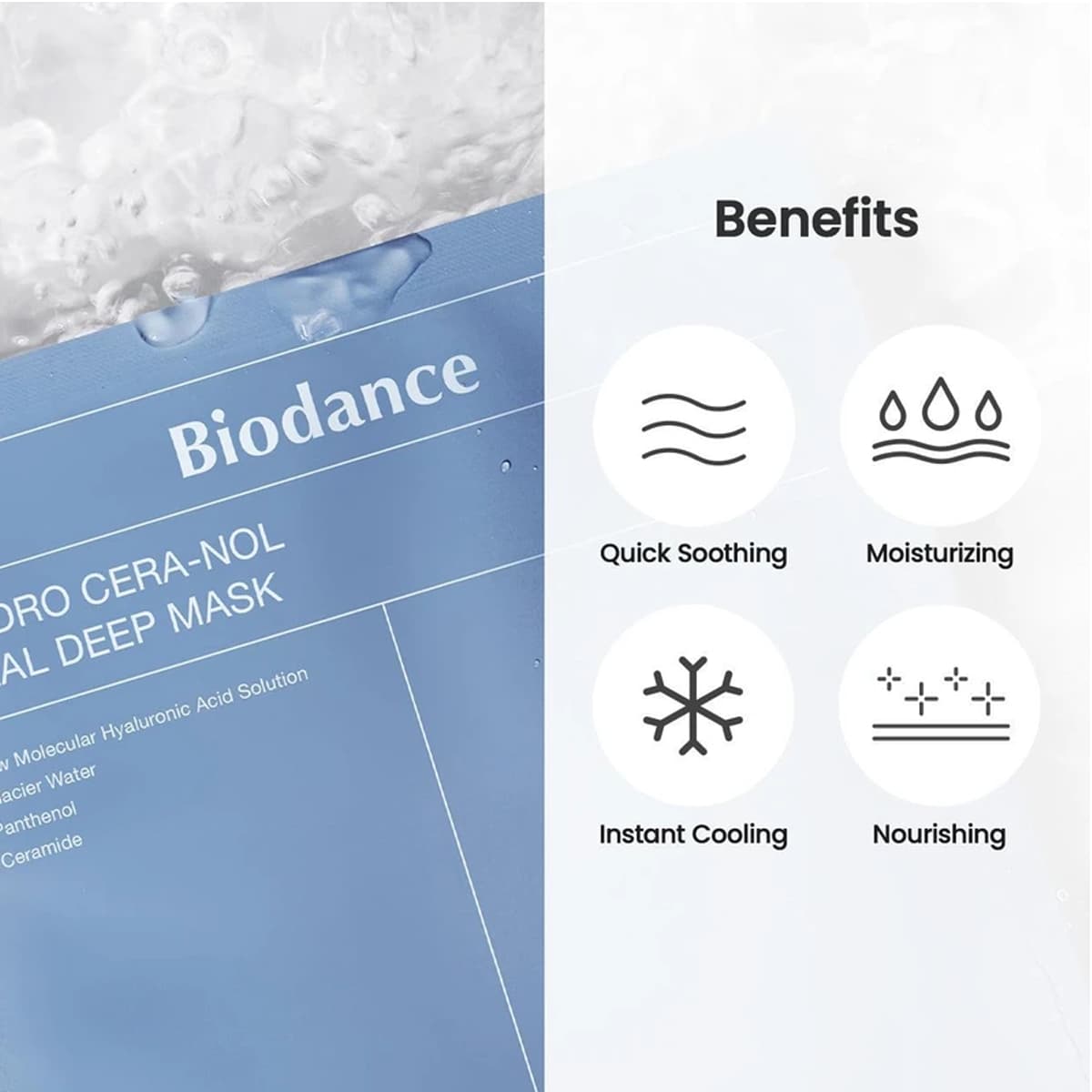 ماسک ورقی آبرسان بایودنس وزن 34 گرم biodance Hydro cera-nol real deep mask — تصویر ۴