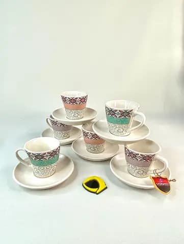سرویس قهوه خوری سرامیکی گرد اسلیمی برند VOGATI