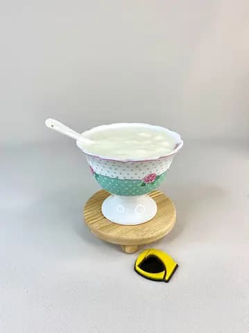 دسر خوری سرامیکی گل رز برند آنجلا — تصویر ۳