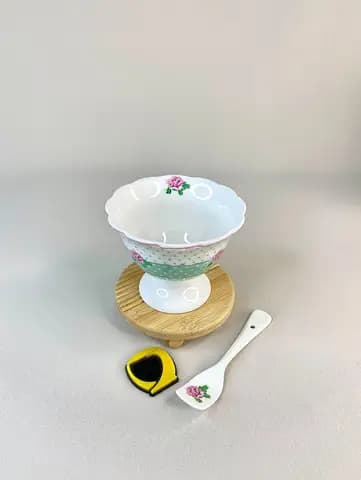 دسر خوری سرامیکی گل رز برند آنجلا — تصویر ۴