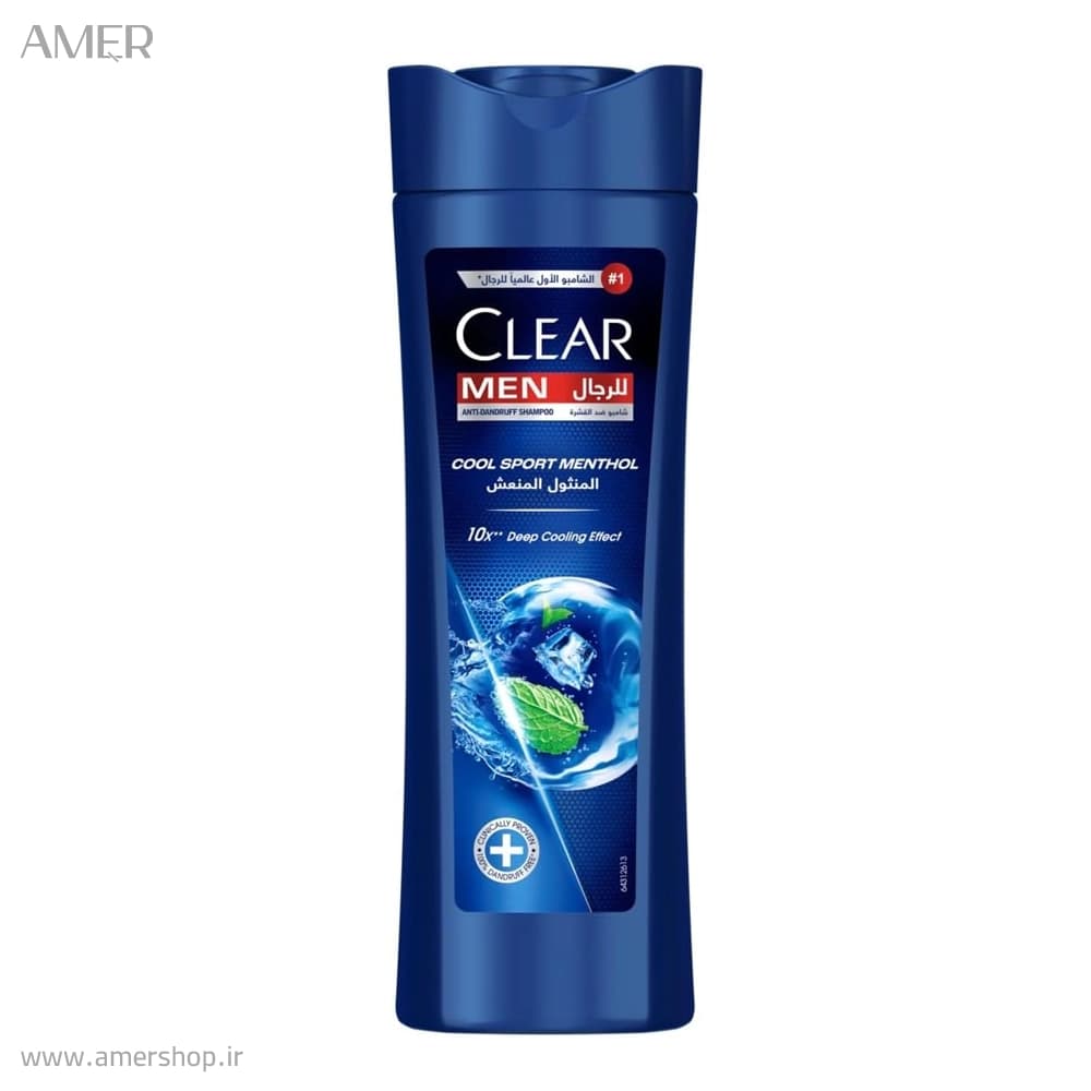 شامپو کلیر عرب مردانه ضد شوره و خنک‌کننده نعناعی – اصلی Clear men cool sport menthol — تصویر ۲