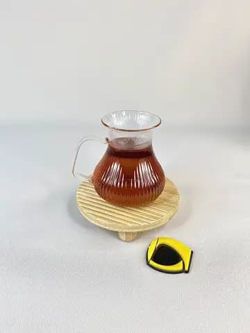 لیوان پیرکس دسته دار کمر باریک شیاردار 6 عددی — تصویر ۳