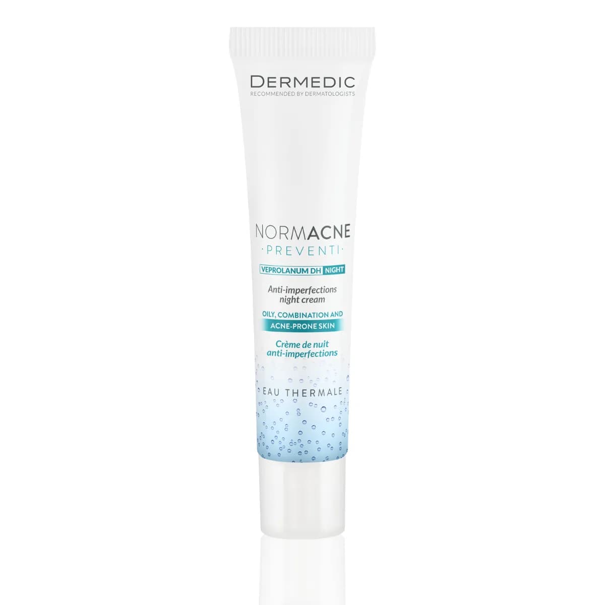کرم مرطوب کننده ضد جوش درمدیک مخصوص پوستهای چرب ۴۰ میلی‌لیتر Dermedic Normacne Preventi Veprolanum Dh night — تصویر ۲