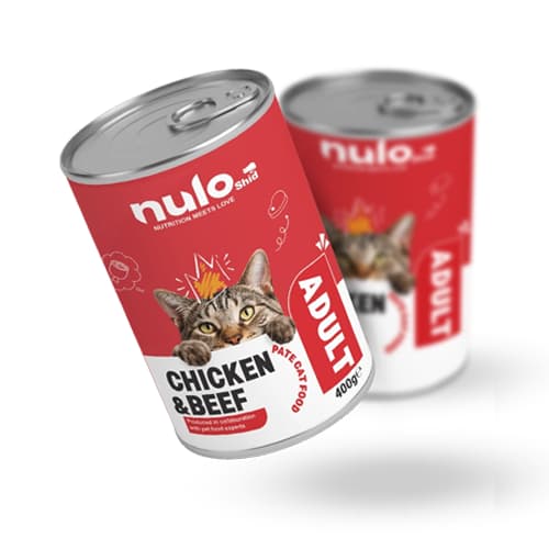 کنسرو گربه بالغ نولو شید پته مرغ و گوشت Nulo Shid وزن 400 گرم