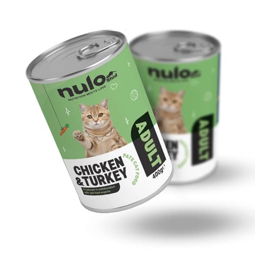 کنسرو گربه بالغ نولو شید پته مرغ و بوقلمون Nulo Shid وزن 400 گرم