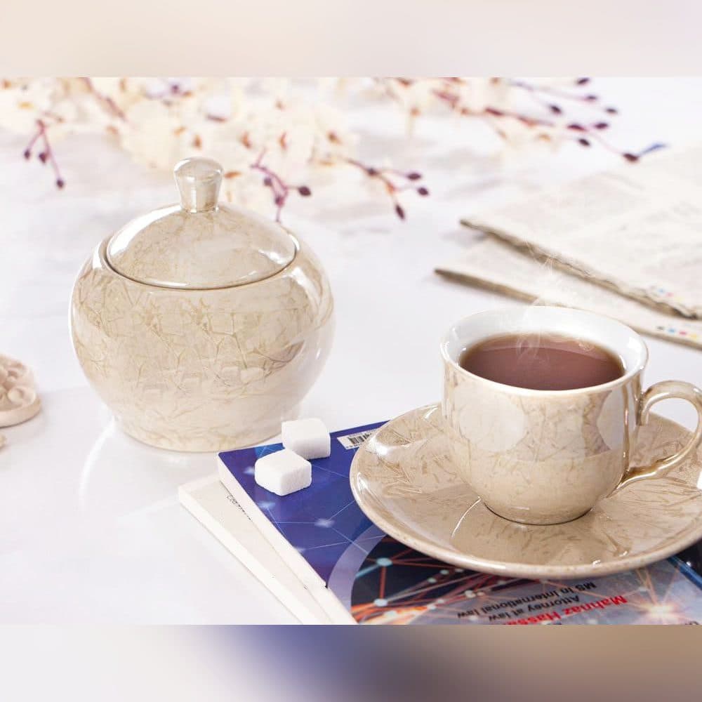 سرویس چای خوری سرامیکی طرح ماربل