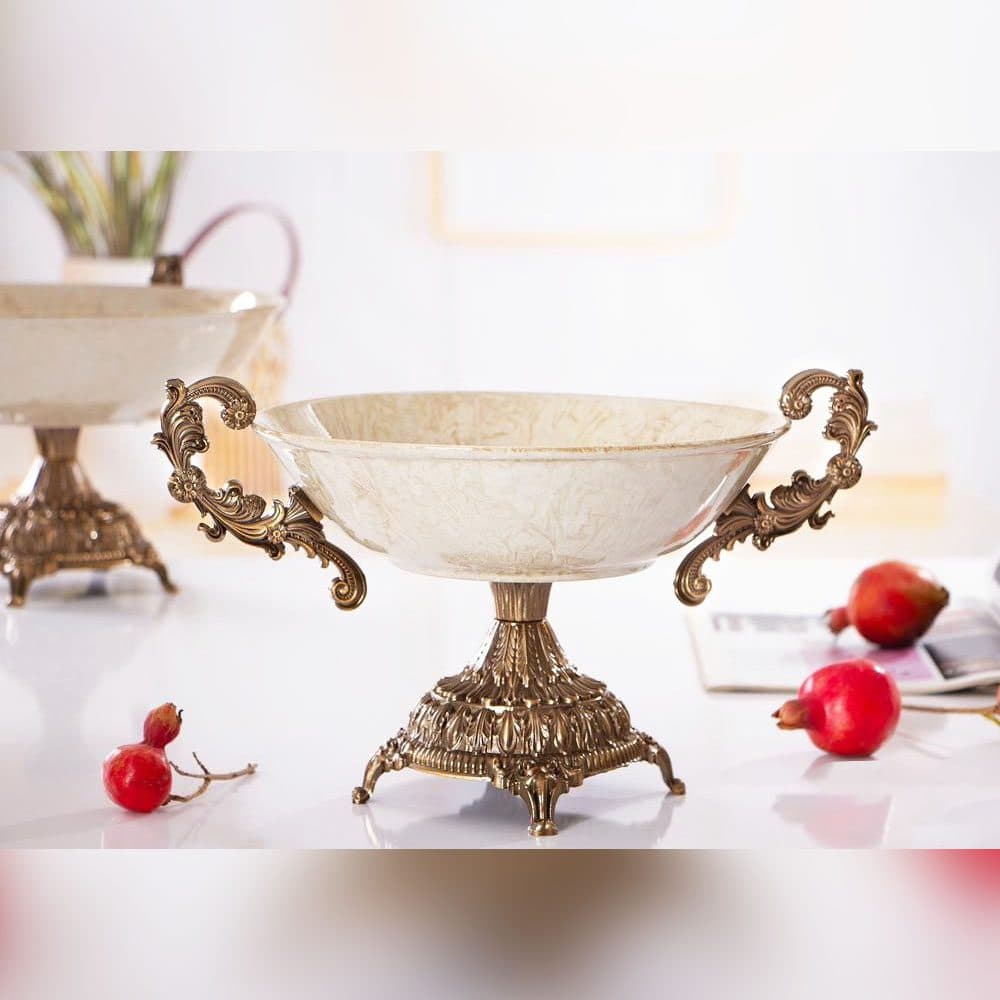شکلات خوری پایه دار آنتیک مدل ماربل