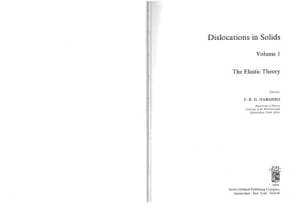 دانلود کتاب Dislocations in Solids: Elastic Theory