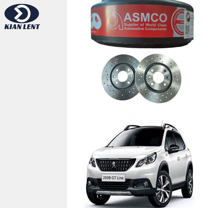دیسک چرخ جلو سوراخ دار پژو 2008 برند آسمکو(asmco)