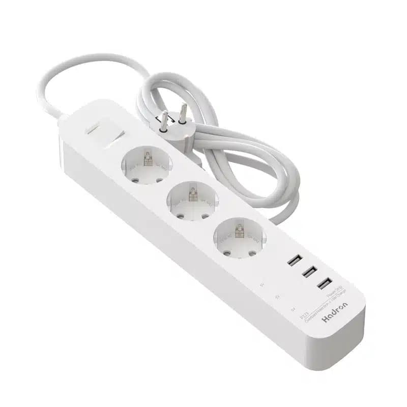 چندراهی برق هادرون مدل P323 با 3 سوکت و کابل 1.8 متری ارت دار