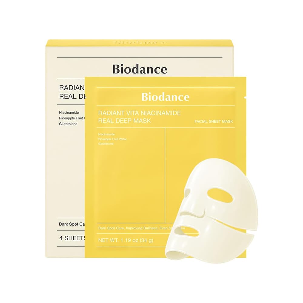 ماسک ورقه ای صورت نیاسینامید آناناس بایودنس Biodance Radiant Vita Niacinamide Real Deep Mask — تصویر ۲