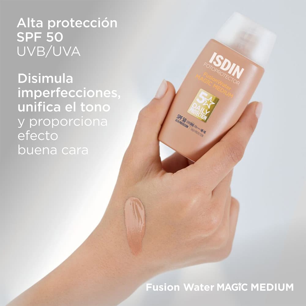 ضد آفتاب فیوژن واتر مجیک ایزدین مدیوم ISDIN FOTOPROTECTOR Fusion Water MAGIC Medium SPF 50 — تصویر ۵