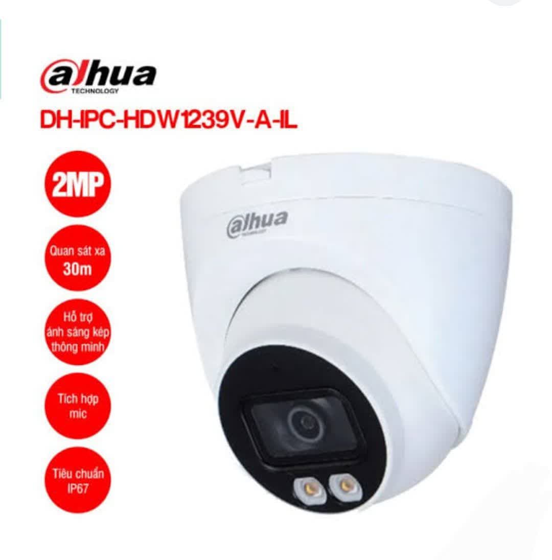 دوربین مداربسته داهوا 2 مگاپیکسل | DH-IPC-HDW1239V-A-IL | دوربین دام IP با دید در شب هوشمند
