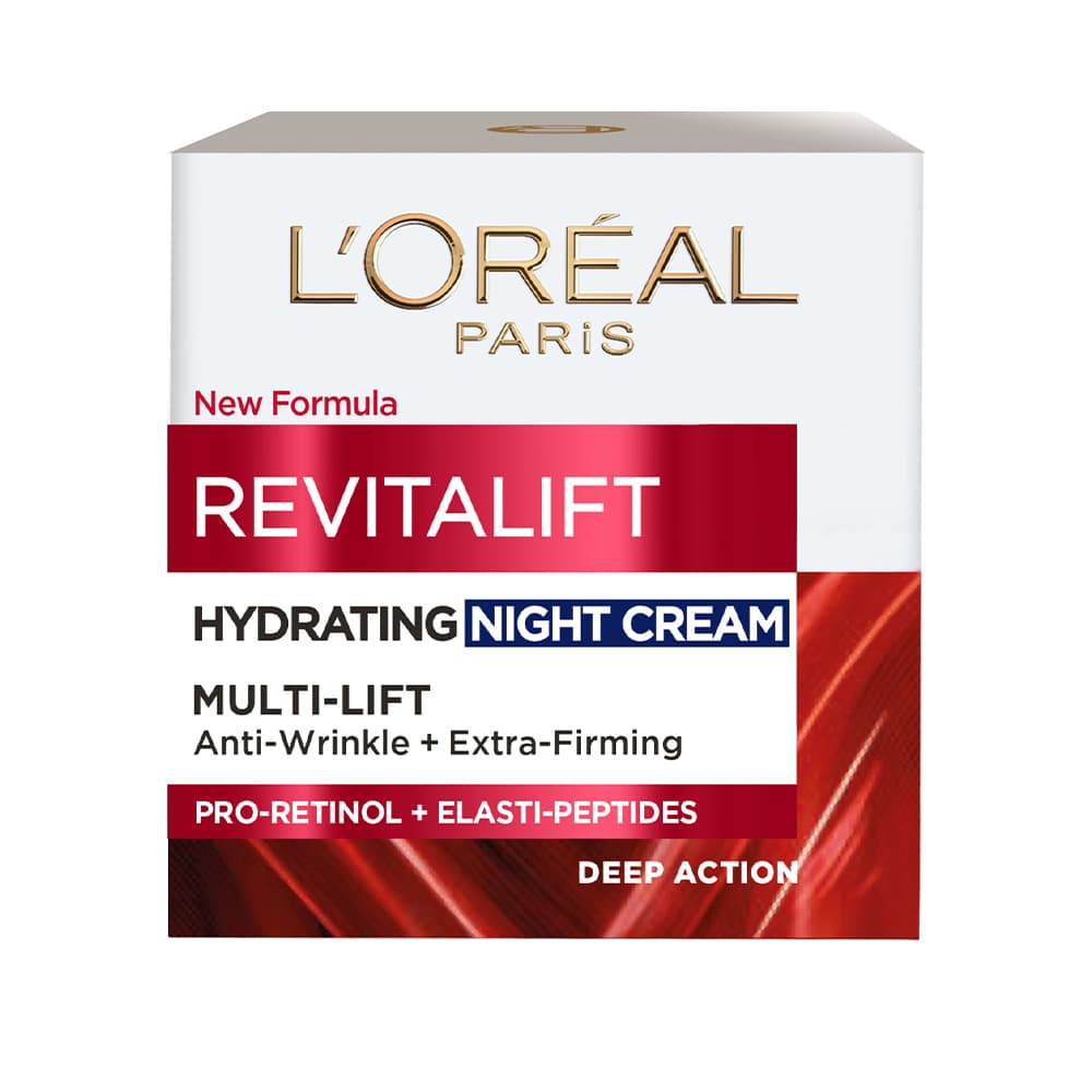کرم شب رویتالیفت آبرسان و ضد چروک لورآل LOreal Revitalift Hydrating Night Cream Anti Wrinkle and Extra Firming