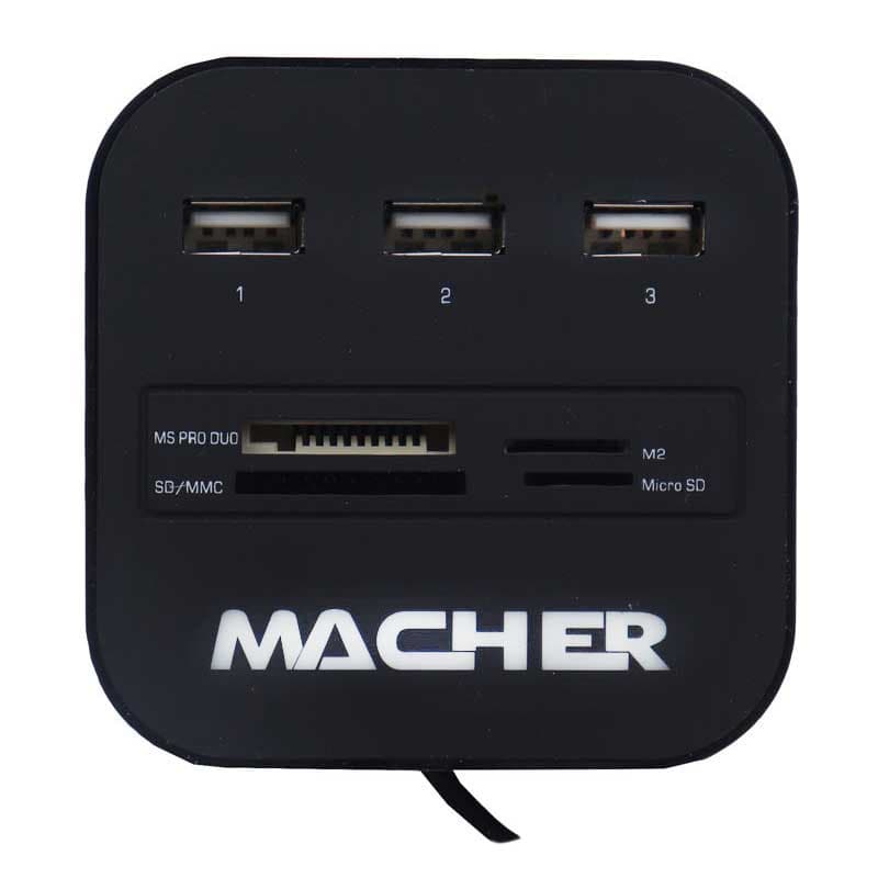 هاب 3 پورت + رم ریدر مچر MACHER مدل MR-139