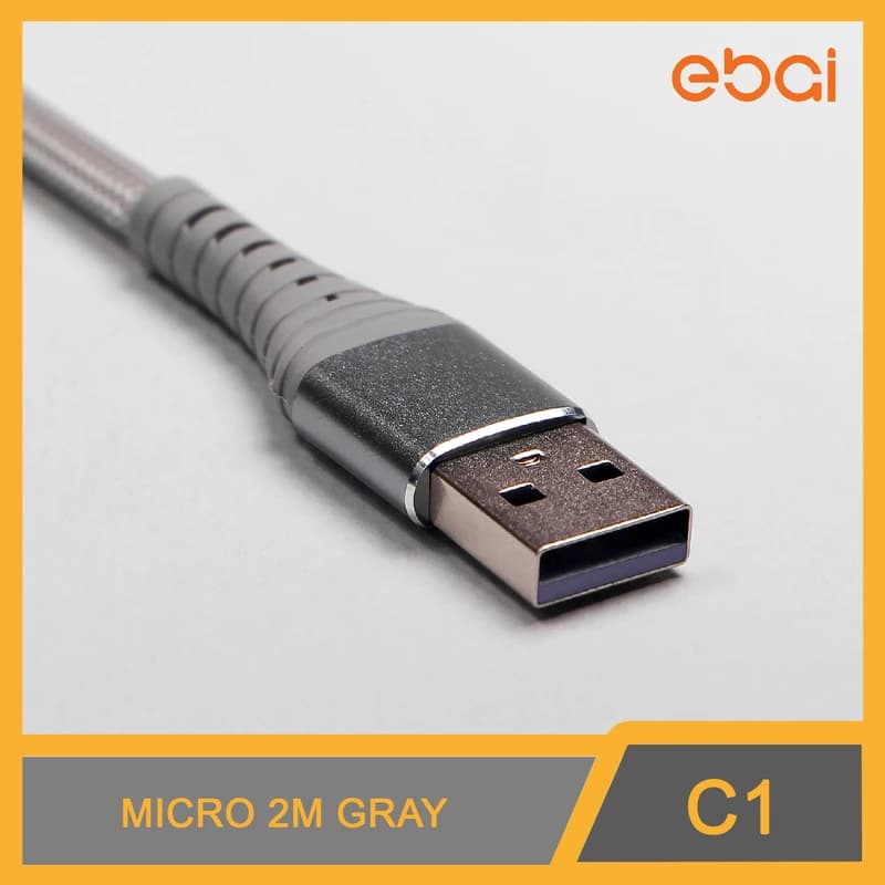 کابل شارژ میکرو اندرویدی ایبای مدل ebai C1 طول 2 متر — تصویر ۳