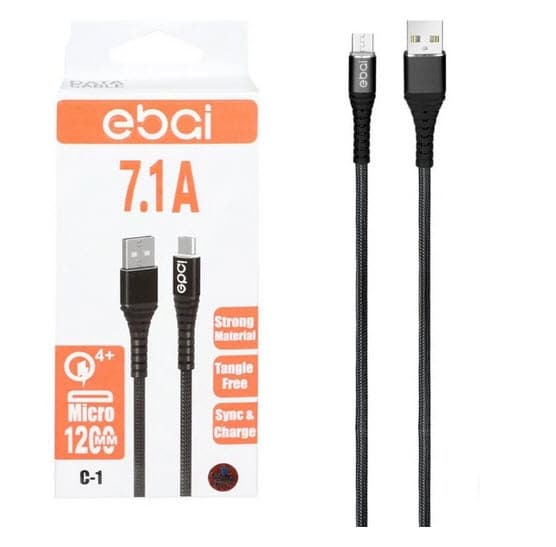 کابل شارژ میکرو اندرویدی ایبای مدل ebai C1 طول 2 متر