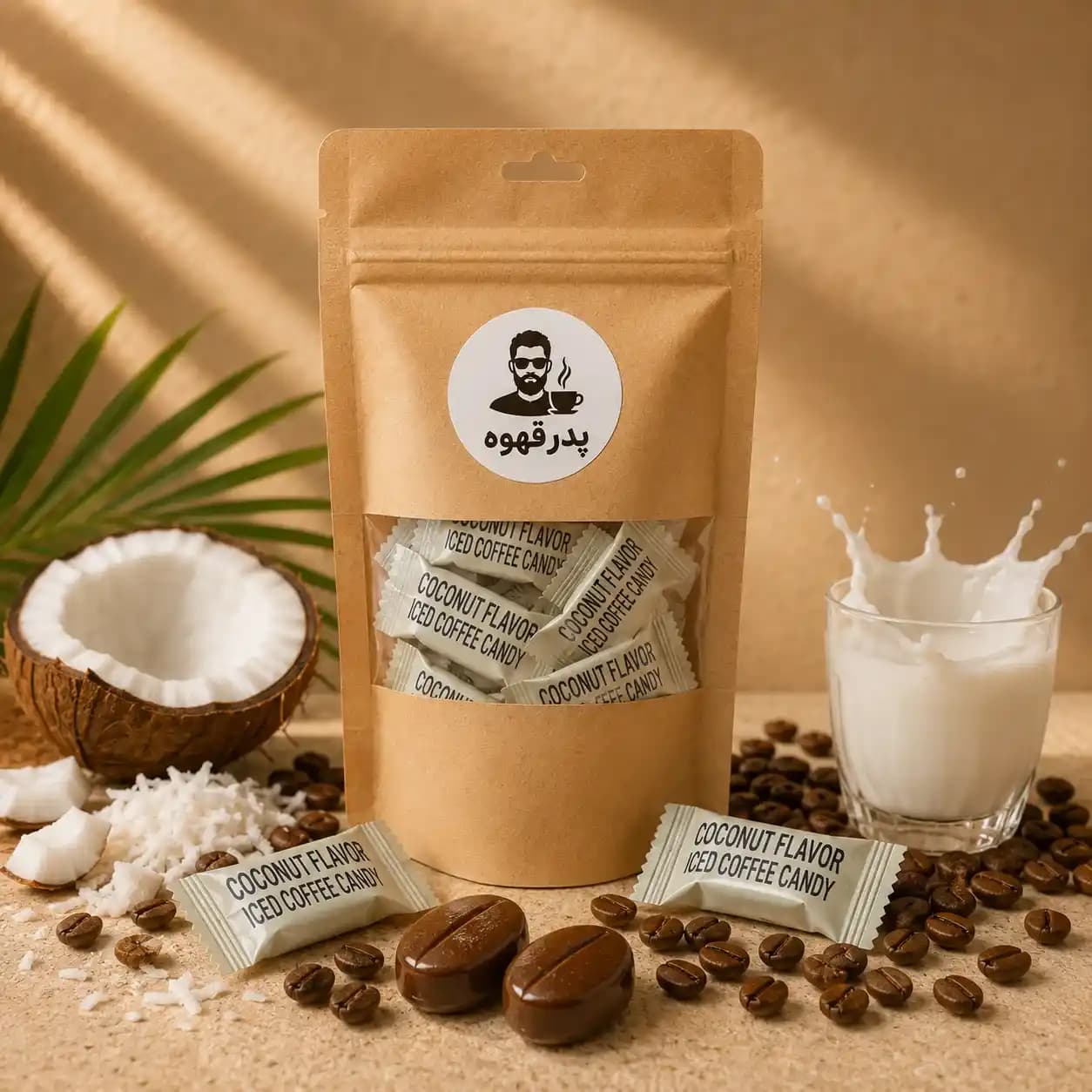 قرص قهوه کافی کندی با طعم نارگیلی | Coffee Candy Coconut