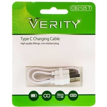 کابل شارژ پاوربانکی تایپ سی مدل Verity CB2125 T 20cm