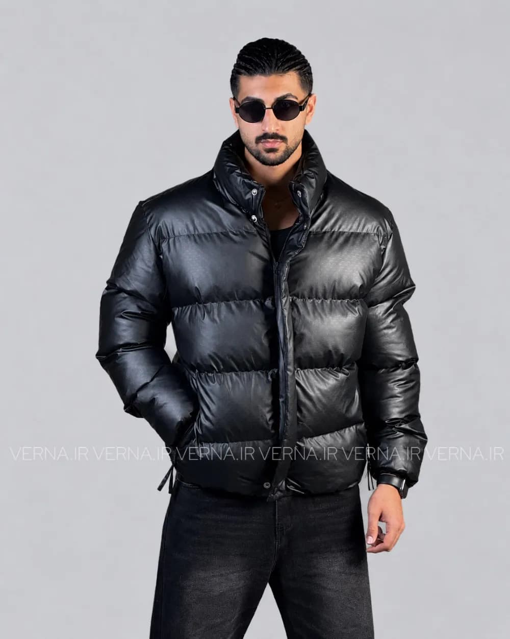 کاپشن مردانه یقه دار کمرکش ZARA