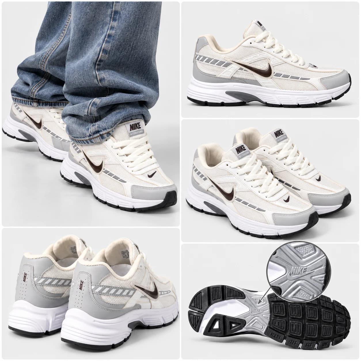 کتونی رانینگ راحتی نایک اینترناتور / NIKE INTERNATOR / رنگ سفید طوسی نایک سبز — تصویر ۵