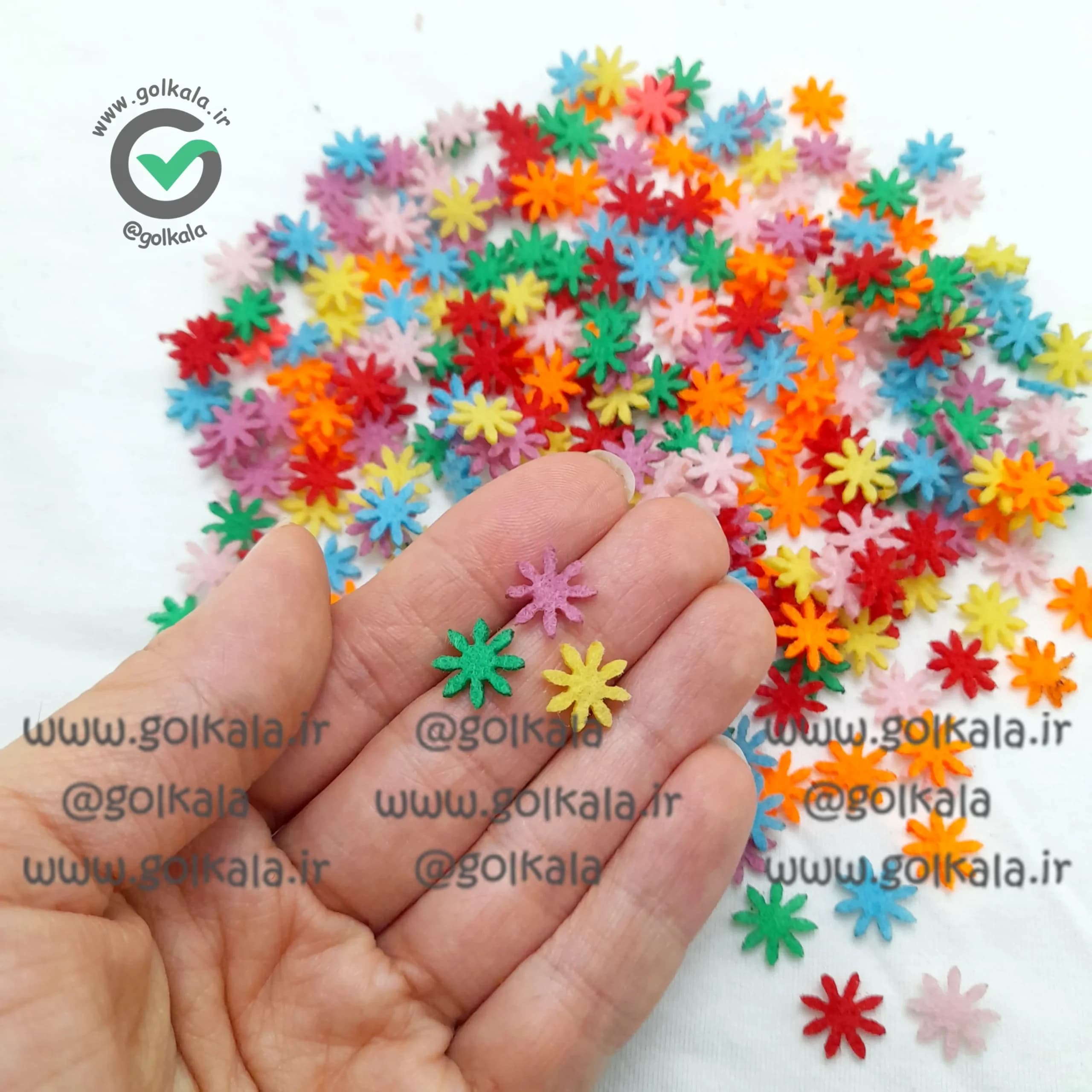 گل نمدی هشت پر (مدل خورشیدی) | برش لیزری دقیق | گل کالا