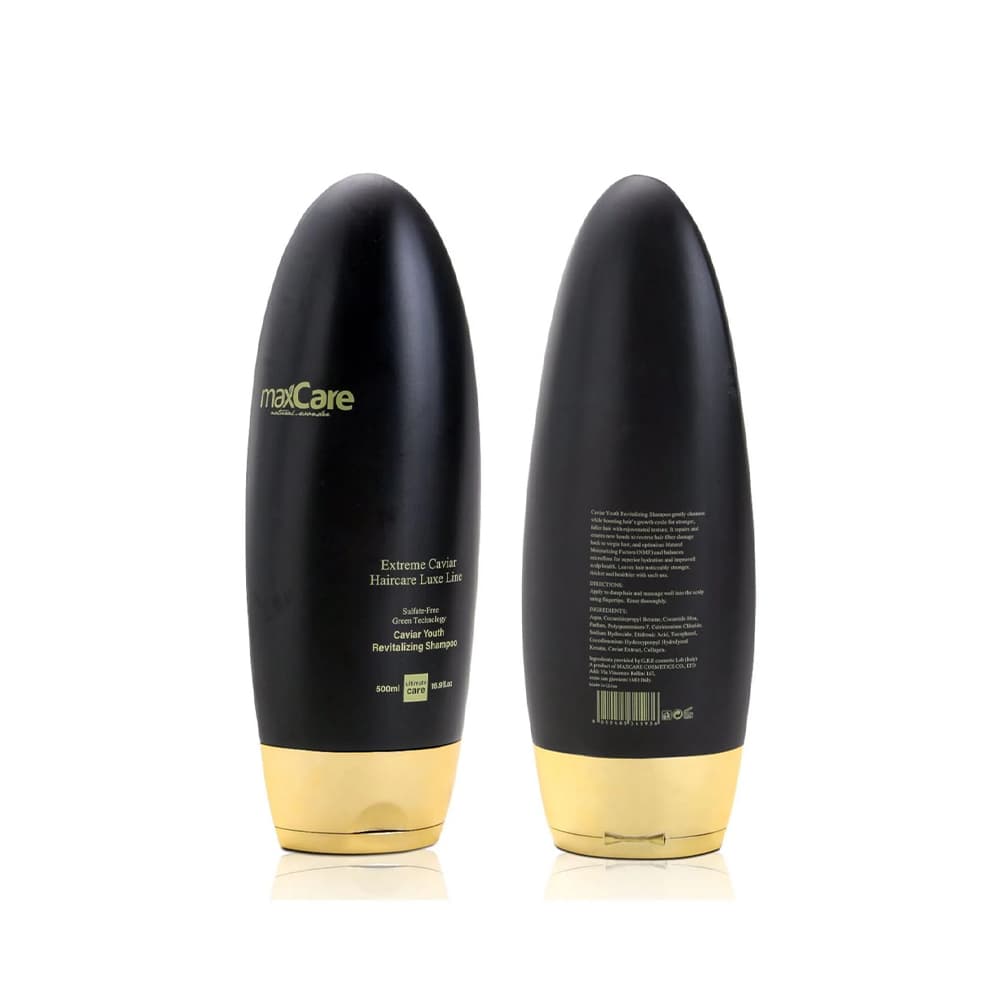 شامپو جوان کننده و ترمیم کننده خاویار مو مکس کر Maxcare Caviar Youth Revitalizing Sulfate Free Shampoo