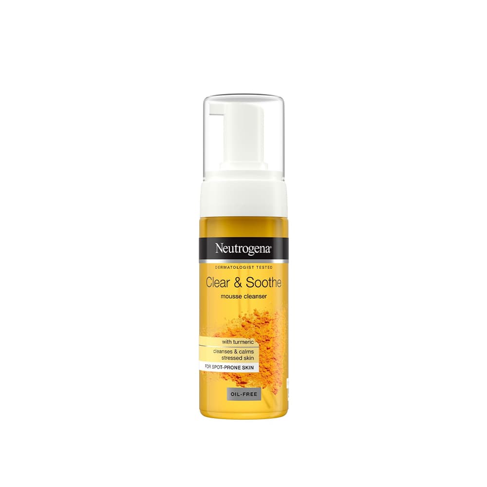 فوم شستشوی آبرسان زردچوبه نوتروژینا neutrogena clear soothe mousse cleanser