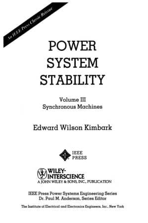 دانلود کتاب Power System Stability, Volumes III – Synchronous Machines