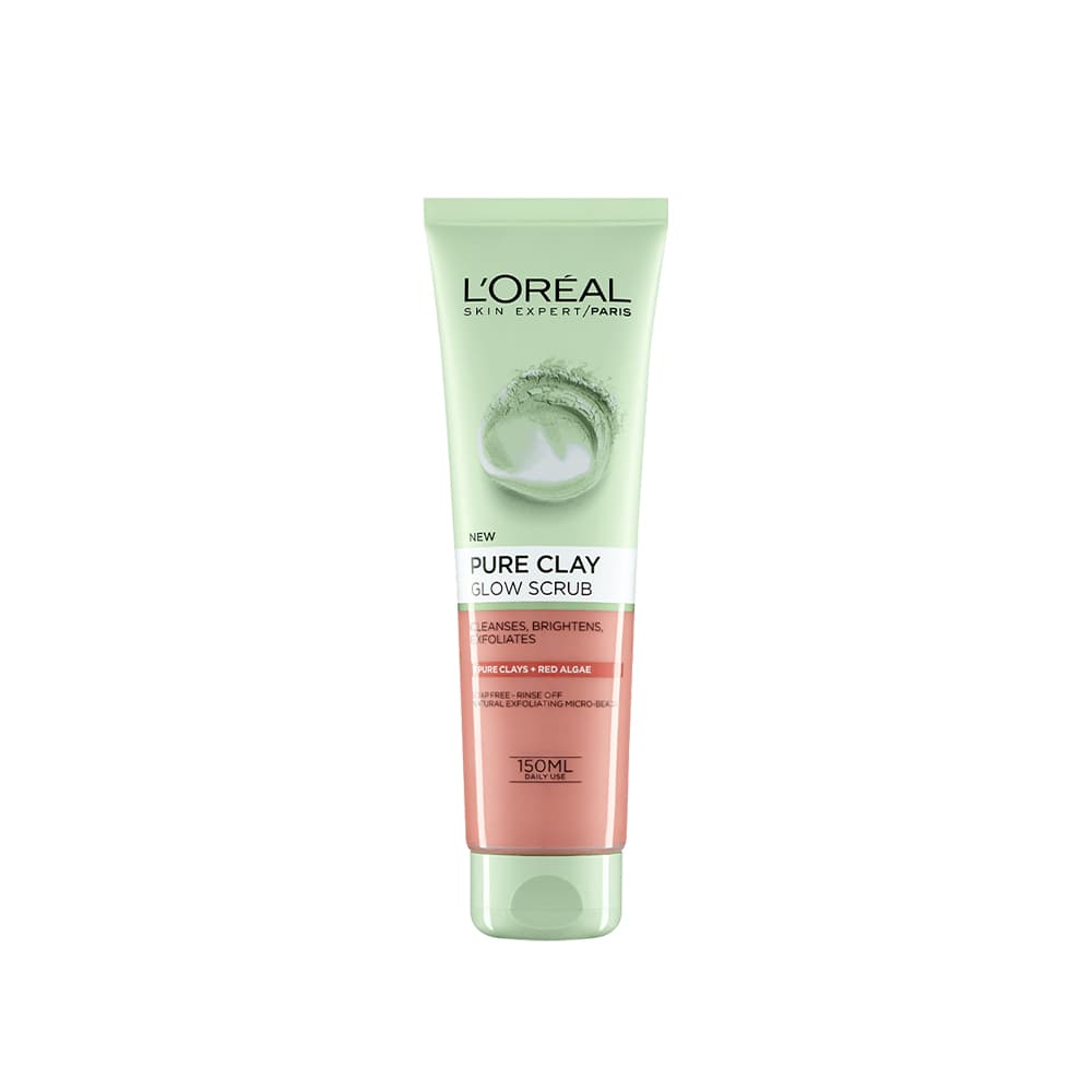اسکراب و لایه بردار و روشن کننده پوست لورآل LOreal Paris Pure Clay Glow Scrub