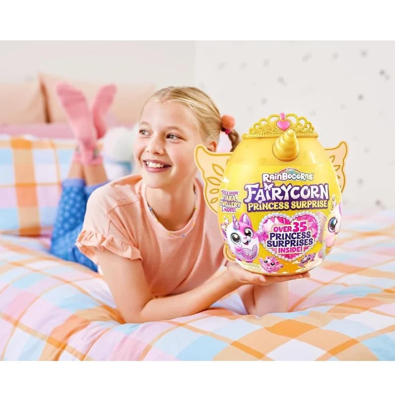 عروسک سورپرایزی رینبوکورنز RainBocoRns سری Fairycorn Princess با شاخ و بال طلایی 9282 — تصویر ۳