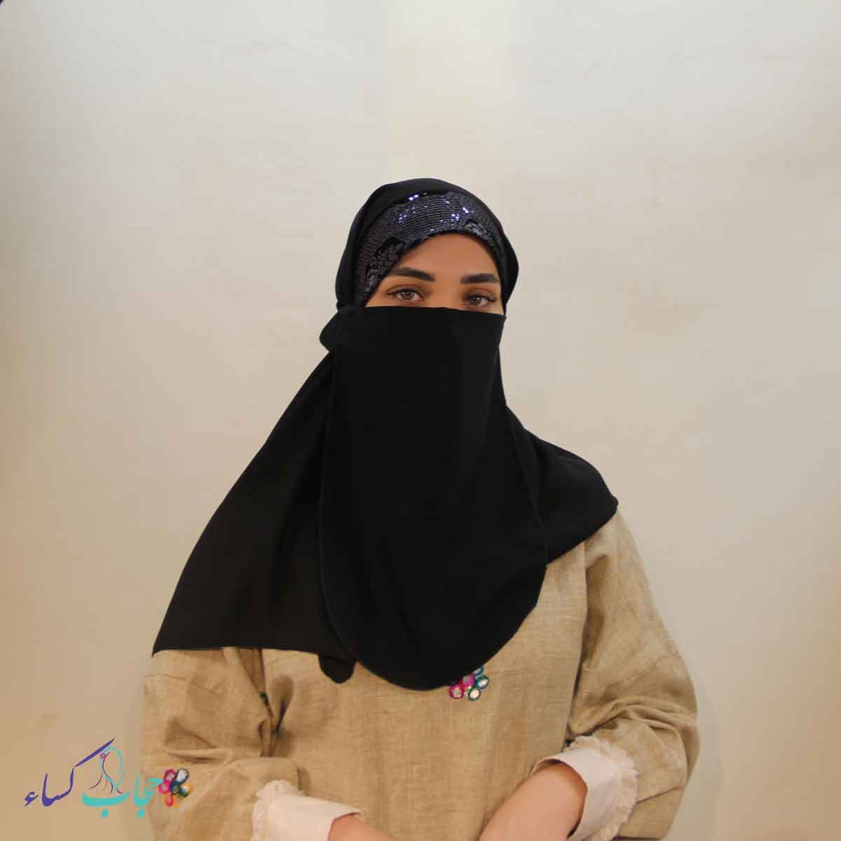 پوشیه نقاب عربی مشکی — تصویر ۴