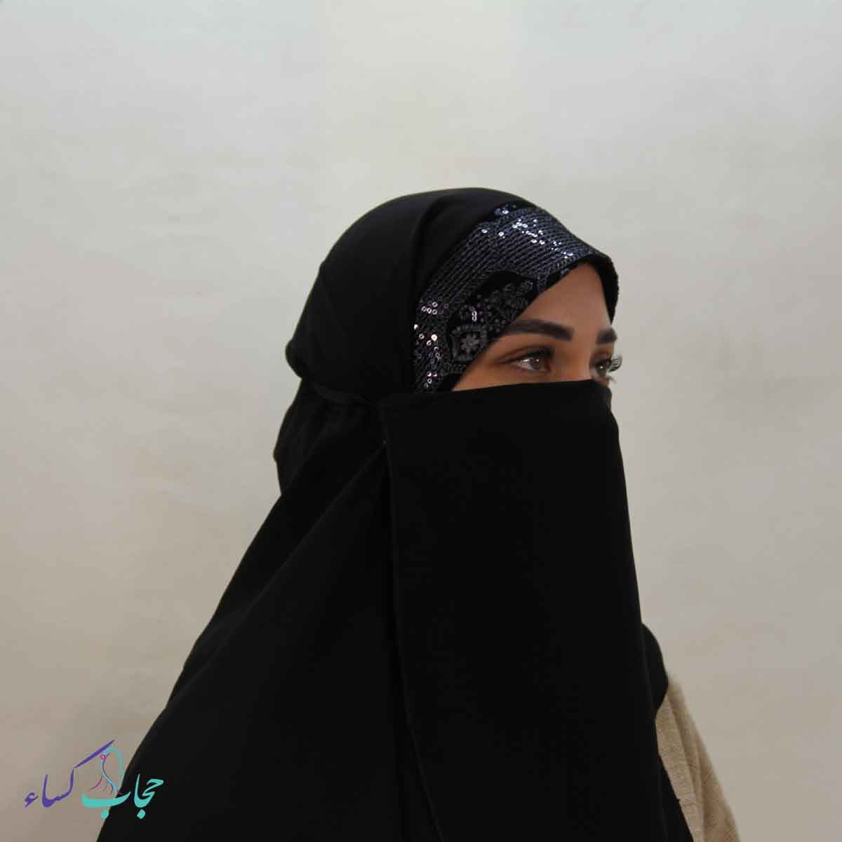 پوشیه نقاب عربی مشکی — تصویر ۳