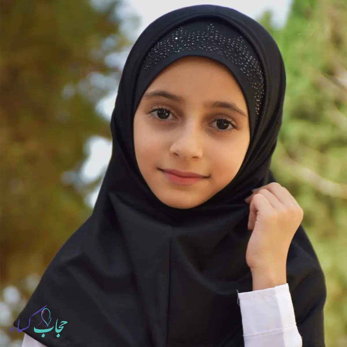 مقنعه دخترانه مدل دوتیکه نگین
