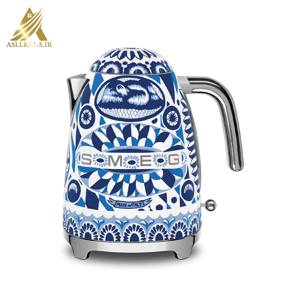 کتری برقی دولچه گابانا طرح آبی مدیترانه ای اسمگ مدل KLF03 ا SMEG BLU Mediterraneo Electric Kettle KLF03