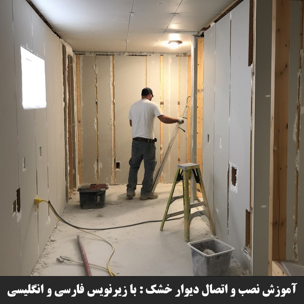 آموزش نصب دیوار خشک : زیرنویس فارسی و انگلیسی