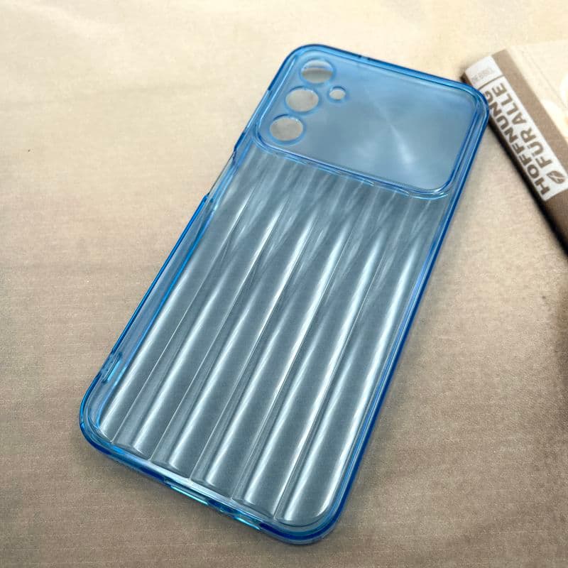قاب گوشی Galaxy A14 سامسونگ Crystal Square سیلیکونی شفاف ضد ضربه کرکره ای محافظ لنز دار آبی کد 132695 — تصویر ۲