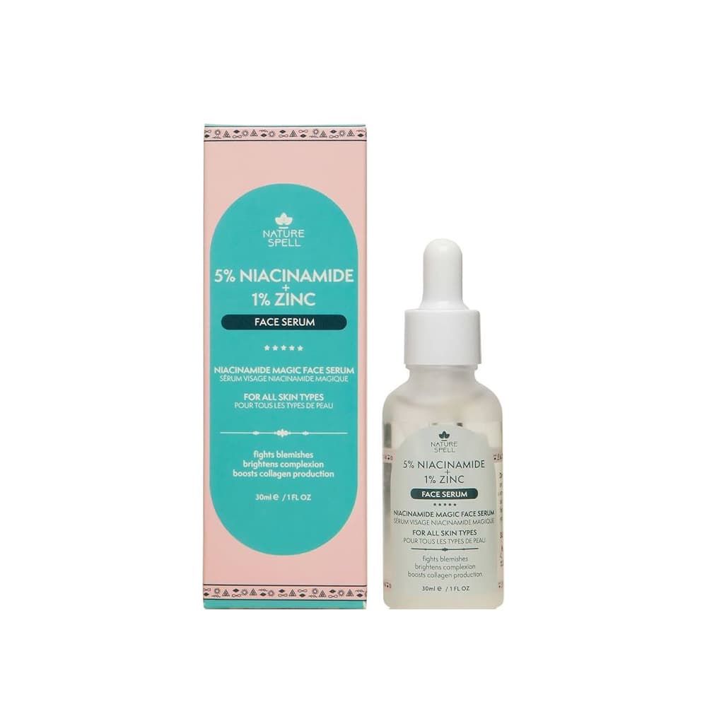 سرم ضد لک و روشن کننده صورت نیچر اسپل niacinamide 1% zinc face cream niacinamide magic face serum
