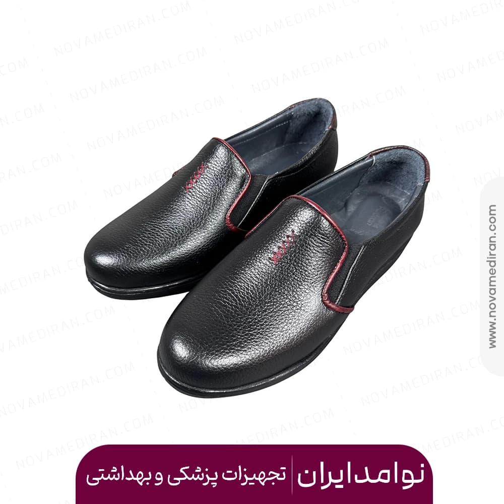 کفش طبی زنانه پاتکان طب مدل ۷۵۴ رنگ مشکی-زرشکی — تصویر ۴