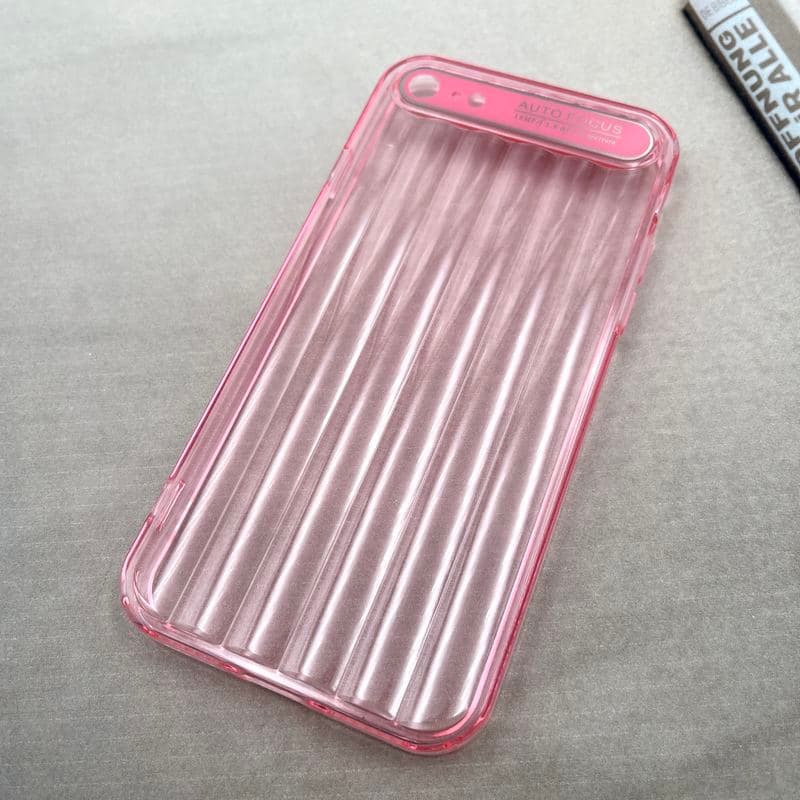 قاب گوشی iPhone 7 / iPhone 8 / iPhone SE 2020 / iPhone SE 2022 آیفون Crystal Square سیلیکونی شفاف ضد ضربه کرکره ای محافظ لنز دار صورتی کد 303906 — تصویر ۲