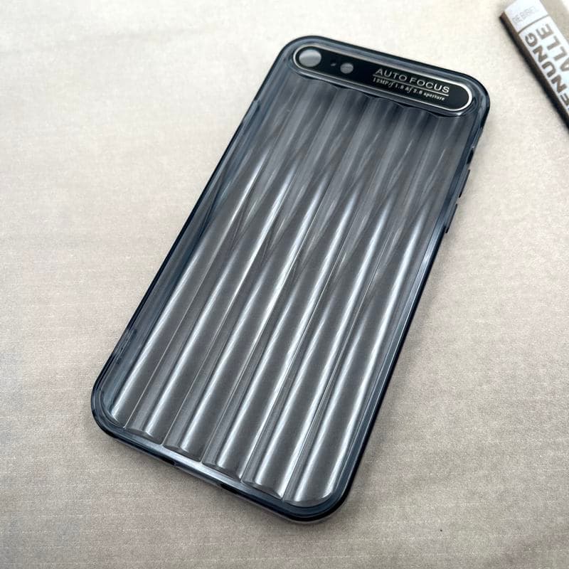 قاب گوشی iPhone 7 / iPhone 8 / iPhone SE 2020 / iPhone SE 2022 آیفون Crystal Square سیلیکونی شفاف ضد ضربه کرکره ای محافظ لنز دار مشکی کد 495598 — تصویر ۲