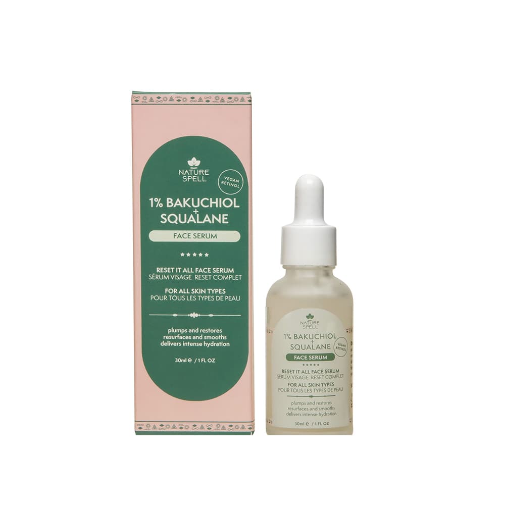 سرم ضد چروک و آبرسان صورت نیچر اسپل Face Serum NATURE SPELL 1% Bakuchiol + Squalane — تصویر ۲