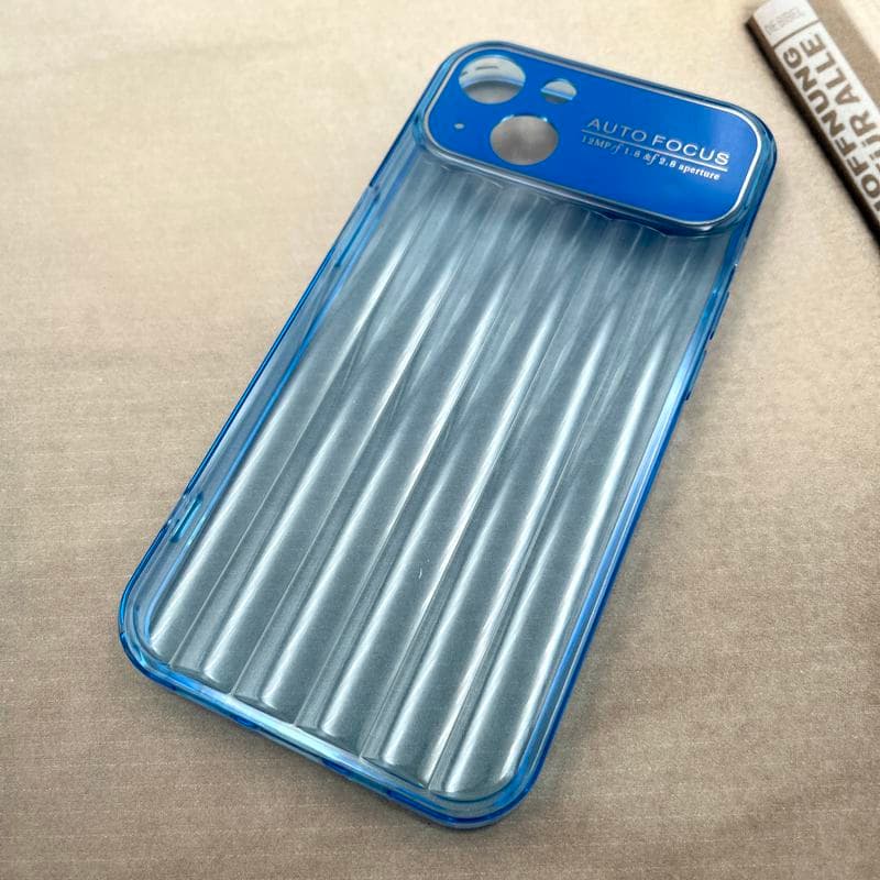 قاب گوشی iPhone 13 آیفون Crystal Square سیلیکونی شفاف ضد ضربه کرکره ای محافظ لنز دار آبی کد 166348 — تصویر ۲