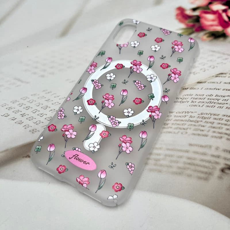 قاب گوشی iPhone X / iPhone XS آیفون Sticker Case مات مگ سیف Magsafe اورجینال طرح گل کد 358747 — تصویر ۲