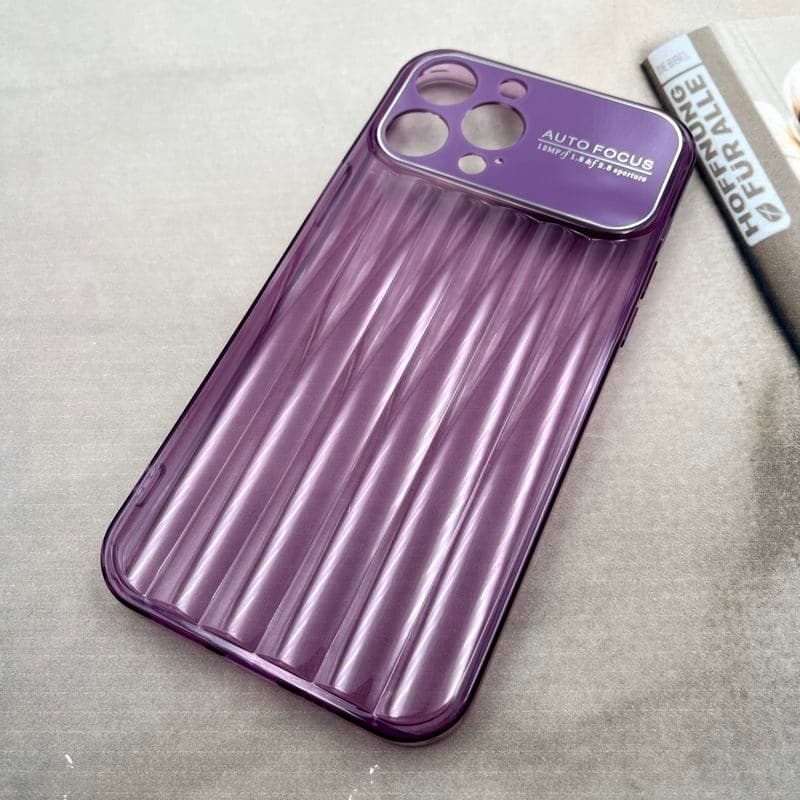 قاب گوشی iPhone 13 Pro Max آیفون Crystal Square سیلیکونی شفاف ضد ضربه کرکره ای محافظ لنز دار بنفش کد 837836 — تصویر ۲