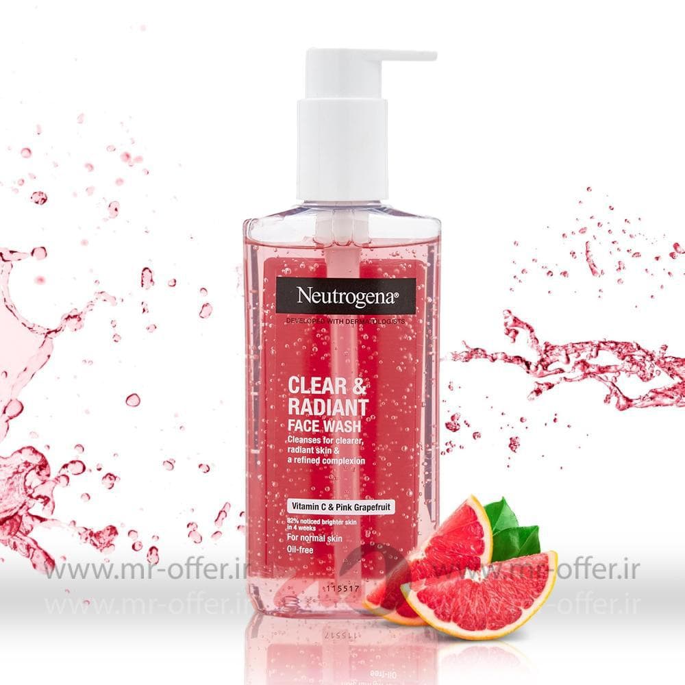 ژل شستشو صورت نوتروژینا مدل Clear & Radiant حجم 200 میلی لیتر — تصویر ۲