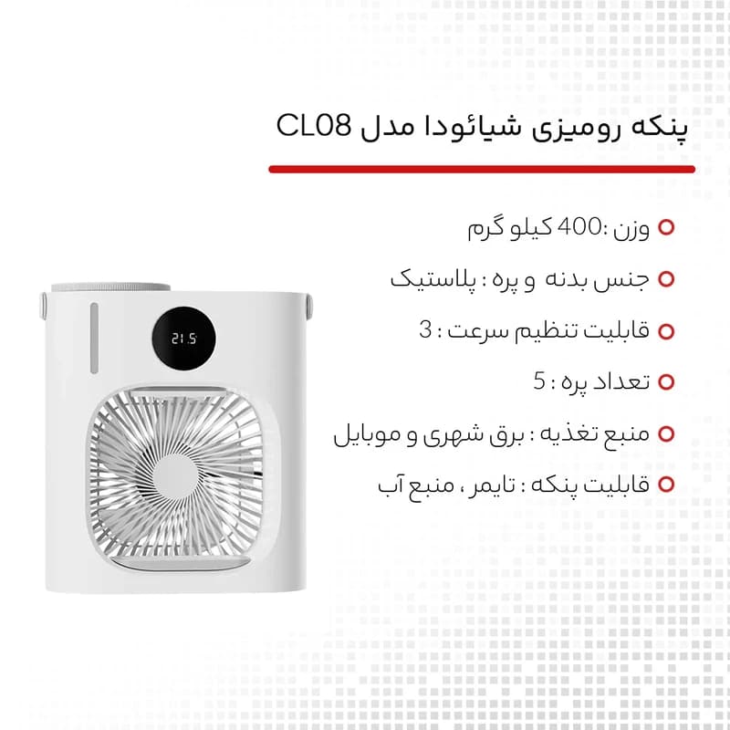 پنکه رومیزی شیاومی Lydsto Intellingent Desktop fan CL08 — تصویر ۶