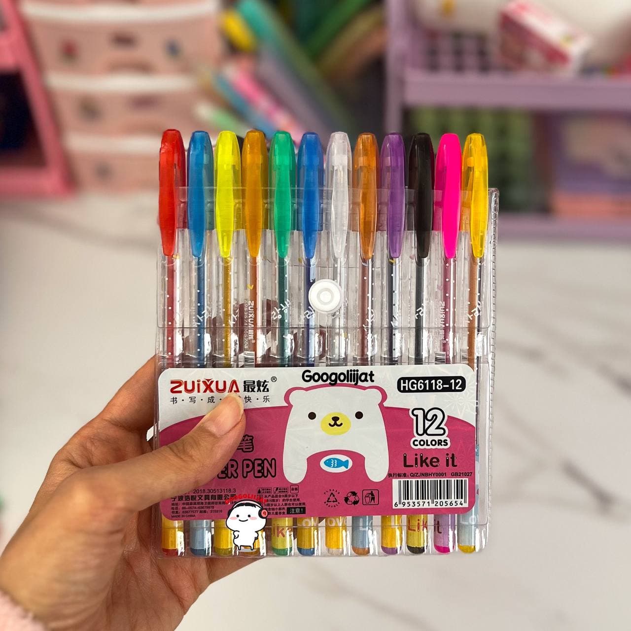 خودکار ژویخوآ مدل اکلیلی glitter Color بسته 12 عددی — تصویر ۴